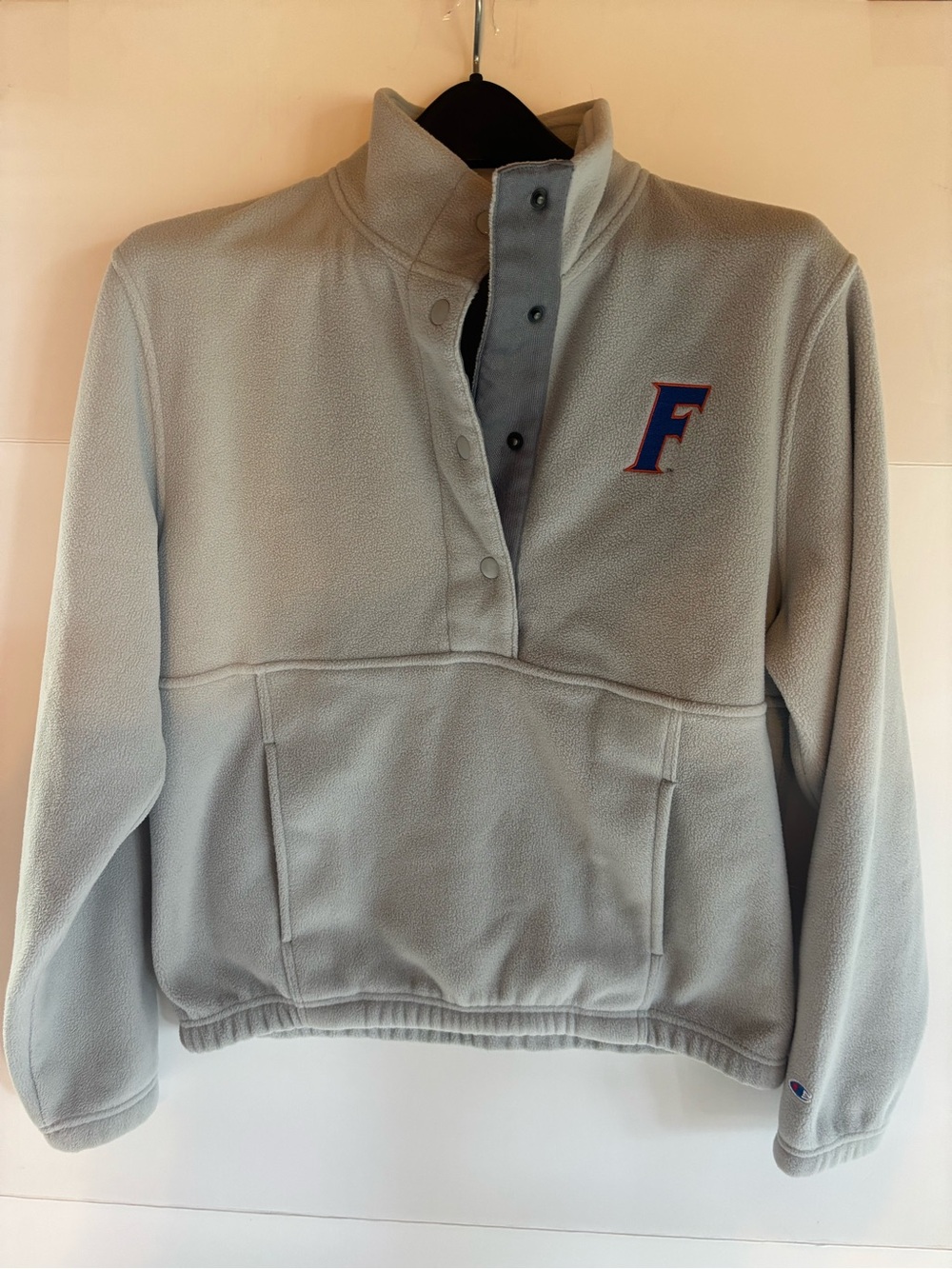 Champion Florida Gators Gray Half Snap Pullover Fleece "F" Logo, Women’s M